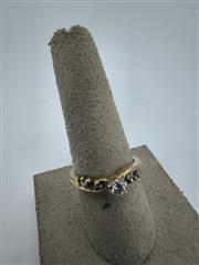 Ruby Lady's Stone & Diamond Ring 5 Diamonds .38 Carat T.W. 10K Yellow Gold